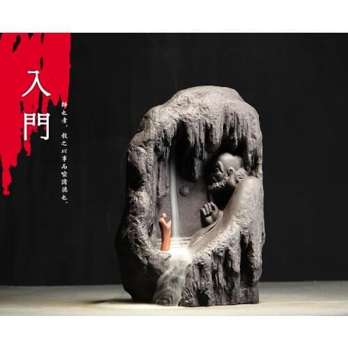 23CM large Southeast Asia Buddhism ART HOME bless family CHAN DAO Tamo Monk Bodhidharm Buddha Ceramic Ornament censer statue