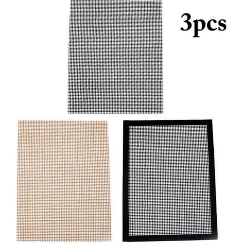 3pcs Reusable Non-Stick BBQ Grill Mat Pad Baking Sheet Meshes Portable Outdoor Picnic Cooking Barbecue Mat Tool Sets