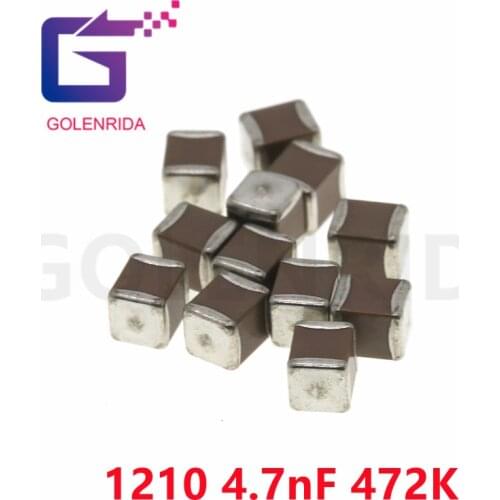 50pcs 1210 472K 4.7nF 100V X7R 10% SMD Thick Film Chip Multilayer Ceramic Capacitor