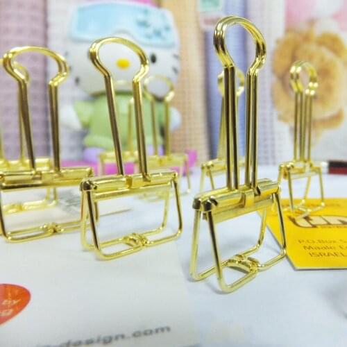 60pcs Wholesale small office school stationery gold binder clip 19mm CP332