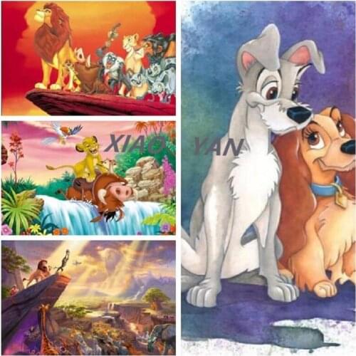 Disney Lion King Diamond Painting 5D Diamond Inlaid Diamond Embroidery Full Cross Stitch Kits Childrens Room Decoration