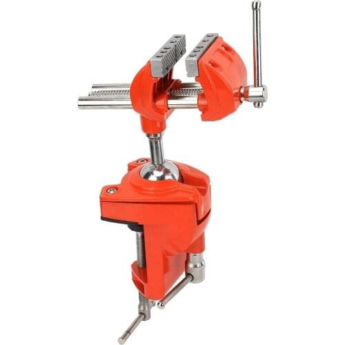 Aluminum Mini 360 Degree Rotating Bench Vise Adjustable 70MM Jaw Width Table Vise Multifunctional Workbench Woodwork Clamp Vise