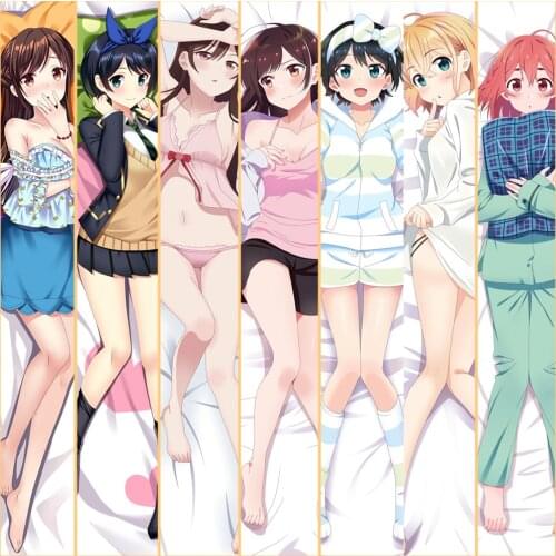 Anime Rent A Girlfriend Mizuhara Chizuru Dakimakura Hugging Body Pillow Case Sarashina Ruka & Sakurasawa Sumi DIY Pillow Cover