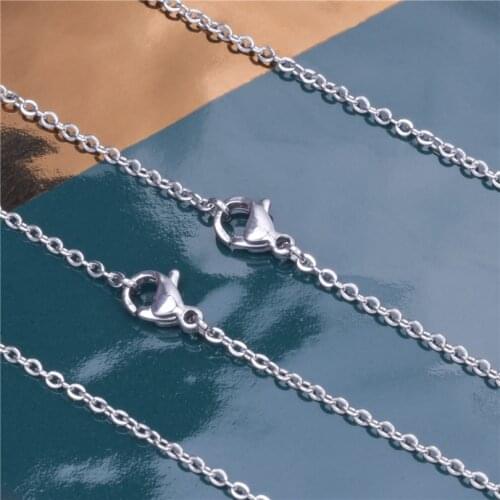 5pcs/lot Width 1.2mm Length 40/50/60/70/80/90cm Stainless Steel small Chain Jewelry Accessories Necklace Link Jewelry Making