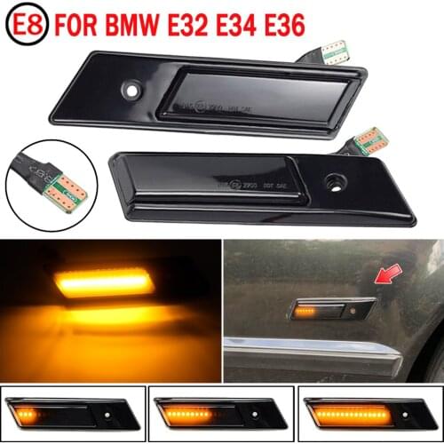 Dynamic LED Blinker Side Marker Turn Signal Light Lamp For BMW 3 5 7 Series E32 E34 E36 1990-1996