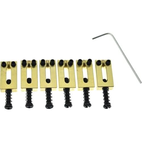 Dopro Solid Brass Electric Guitar Bridge Saddles Brass Saddle 10.5mm/10.8mm for Strat ST/Tele for Telecaster