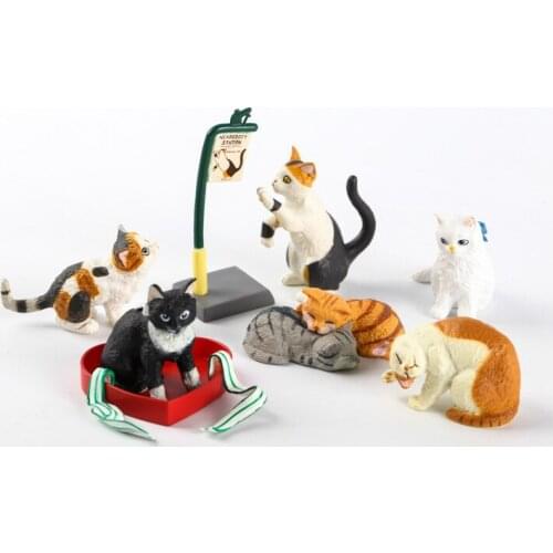 Cat Figure Neargo Collection Kitty Simulation Kitten 10pcs/set Action Figure Model Toys