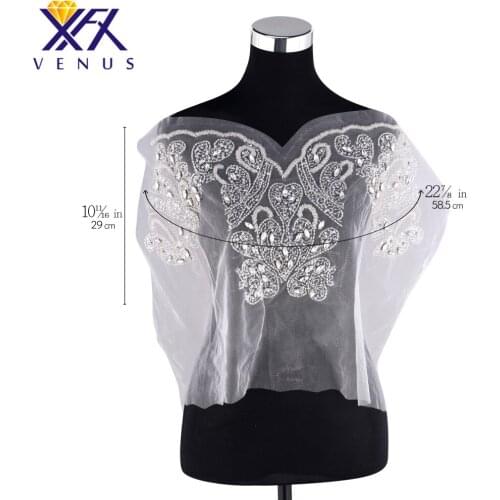 XINFANGXIU Crystal Trim Patch Sewing Stone Bridal DressBeads Applique Rhinestone Appliques Embroidery Costume Decoration