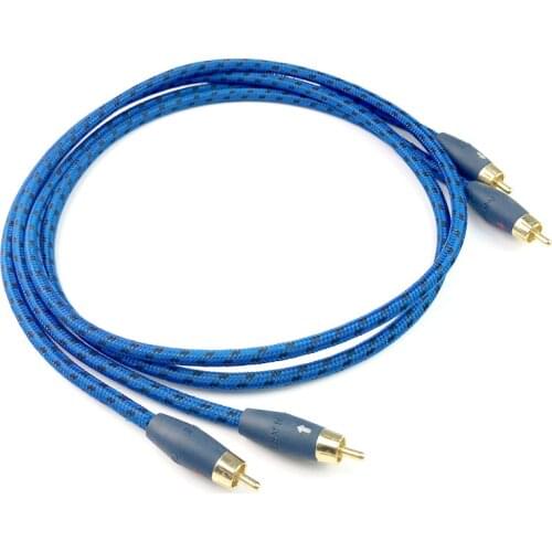 Pair Hot Sale G-Snake RCA HiFi Audio Cable Gold Plated Plug for Subwoofer Amplifier CD Player