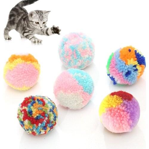 Legendog 6Pcs Colorful Soft Interactive Kitten Chew Ball Pet Molar Toy Bite Resistant Relieve Stress Bite Chew Toy Ball For Cats