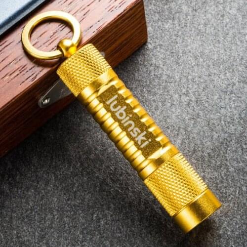 LUBINSKI Brand New Finish Detachable Cigar Punch Cutter With Cigar Needle Fit COHIBA Cigars With Key Ring Gift Box