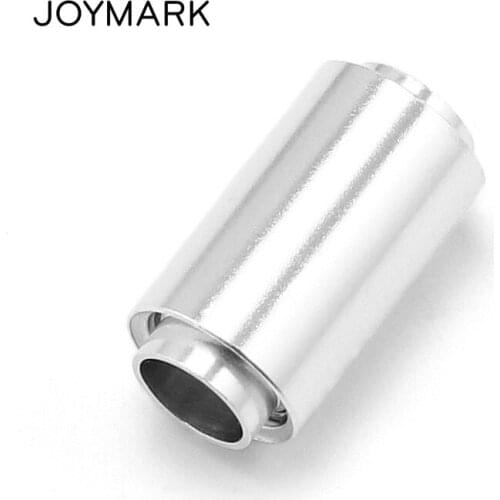 JOYMARK 4mm Hole Size Barrel Shape 925 Sterling Silver Magnetic Clasps For Round Leather Cord Bracelet SC-MC012