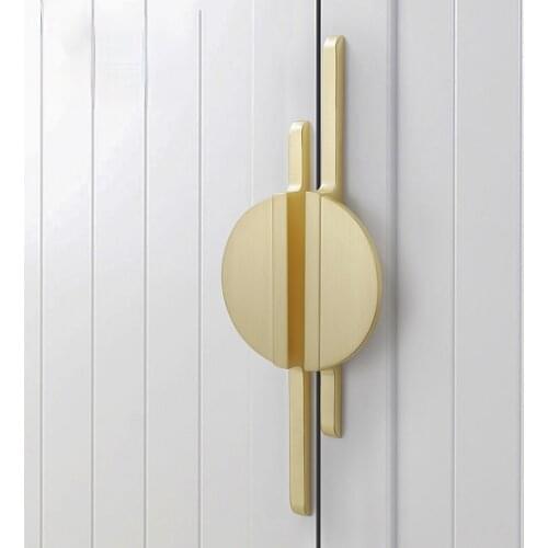 New! Modern Simple Golden Gray Round Counter Cabinet Door Drawer Pulls kitchen Cupboard Door Handle Furniture Handles Hardware