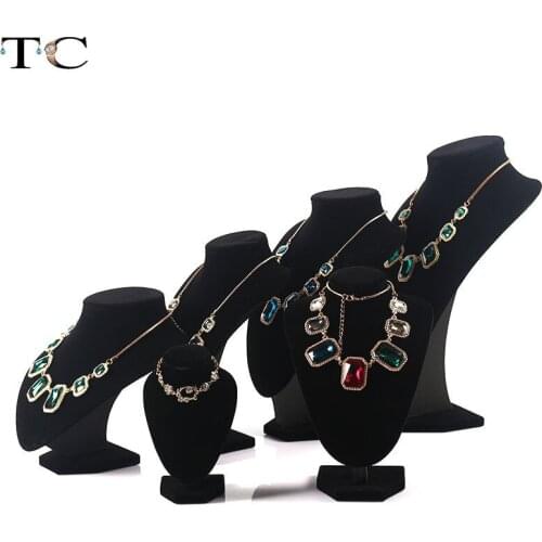 Pendants Mannequin Jewelry Stand Organizer Necklace Holder Model Bust Exhibitor Jewelry Display PU/Velvet