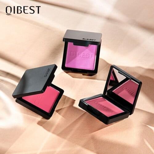 QIBEST Blush Peach Pallete 8 Colors Face Mineral Pigment Cheek Blusher Powder Cosmetic Professional Contour Shadow Blush Palette