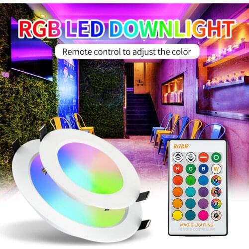 RGB W/WW Downlight Led 10W/20W Ceiling Decorative Downlight Living Room Background Wall Downlight RGB Remote Control Downlight