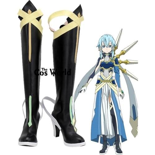 Sword Art Online Alicization War of Underworld Asada Shino Anime Customize Cosplay High Heels Shoes Boots