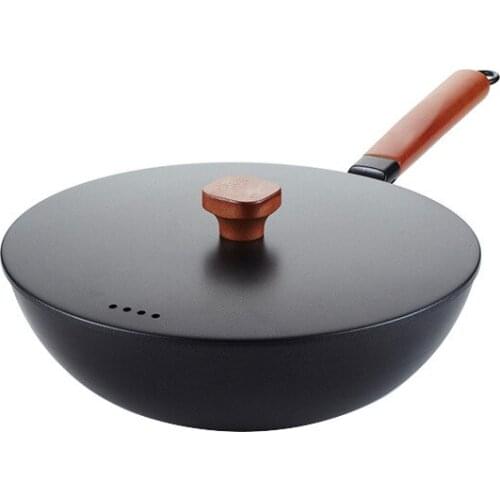 Ancient Pharaoh Iron Wok Wok Pan Bottom Frying Pan Soup Pot Stew Pot Milk Pan Wok Cooking Cast Iron Pan