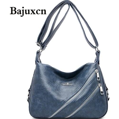 Large Capacity Multi-pocket Women Messenger Bags Female Soft Leather Luxury Shoulder Crossbody Bags For Women Sac A Main Femme