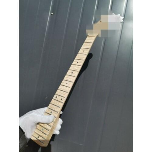 Tiger Flame Maple 21 fret 25.5 inch Guitar neck Clear Coat One Piece wood DIY Guitar Fine guitar parts