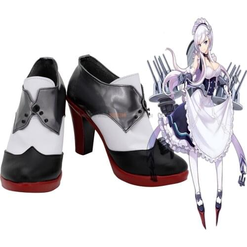 Belfast Shoes Cosplay Azur Lane Belfast Cosplay Boots High Heel Shoes Custom Made for Halloween Comic-Con Cosplay