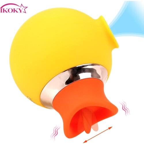 Sucking Vibrator Clitoris Stimulator Sex Toys for Women Nipple Sucker 7 Modes 2 In 1 Vibration Cute Duck Tongue Licking