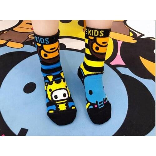 1Pairs Infant Kids Boy Girls Baby Unisex Long Socks Animal Zoo Elephant Pattern Printed Socks Baby Gifts