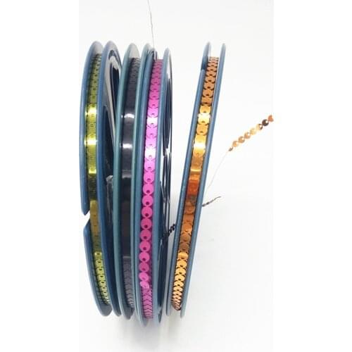12pcs Sequins reel side hole 5mm length 95meters per reel sequins spangle roll reel flat glitter sequins for embroidery