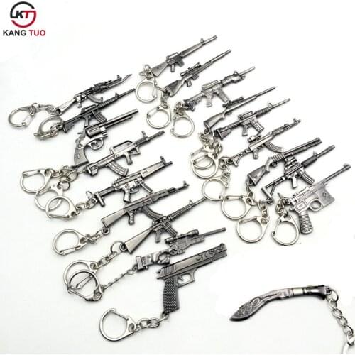 20 Styles csgo Weapon Gun KeyChain AK47 M4A1 Gun Mode Pendant Key Ring Chaveiro Key Holders For Souvenir Size 6cm