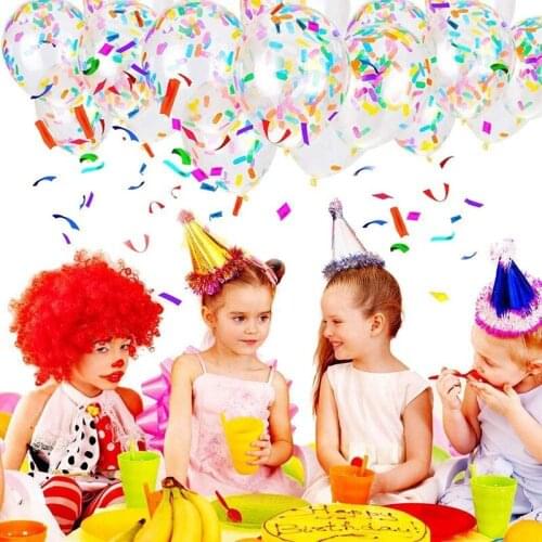 24Pcs Confetti Party Balloons Ice Cream Sprinkle Balloons with Rainbow Multicolor Confetti Balloon for Birthday Party