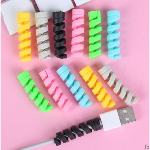 500 Pcs Spiral Cable Protector Charging Cable Winder Protective Sleeve for Phone Cables Earphone Holder