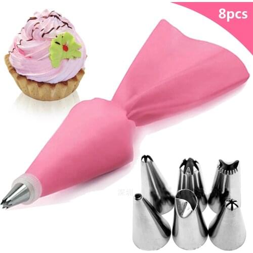 8Pcs/Set Stainless Steel/EVA Kitchen Gadgets Fondant Decor Cakes Decoration Set Multi Purpose Pastry Nozzle