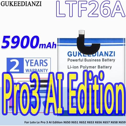 GUKEEDIANZI Li-ion Phone Battery For LETV Pro 3 Double Camera AI Version X650 5600mAh LTF26A High Quality Replacement Batteries