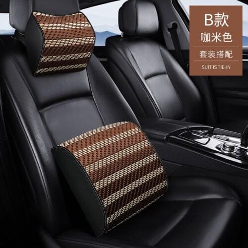 KKYSYELVA Car Seat Headrest Lumbar Cushion Neck Support Memory Back Brace Pillow Supports Ergonomics Auto Accessories Waist