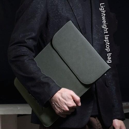 Business Waterproof Laptop Tablet Computer Bags General Liner Bag PU Soft Leather Protective Case Clutch PC Liner Bag Dust Cover