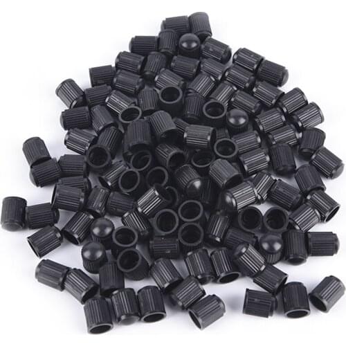 100pcs/lot Black Plastic Dust valve caps bike car wheel tyre air valve stem caps wholesale
