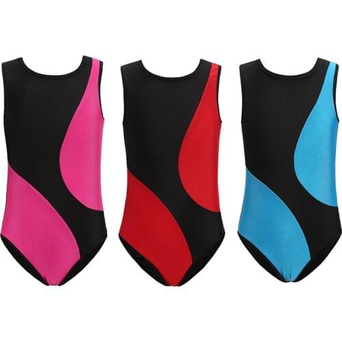 Children Kids Girls Gymnastics Suit Breathable Sleeveless Soft Gymnastics Cloth Kids Body Suit Ballet Dance Practice Cloth