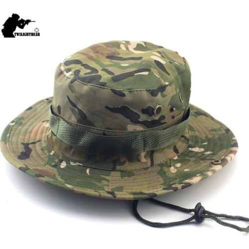 Brand Military Camouflage Boonie Hats 26 Colors High Quality Outdoor Casual Bucket Hat Hunting Hiking Fishing Climbing Cap KA23