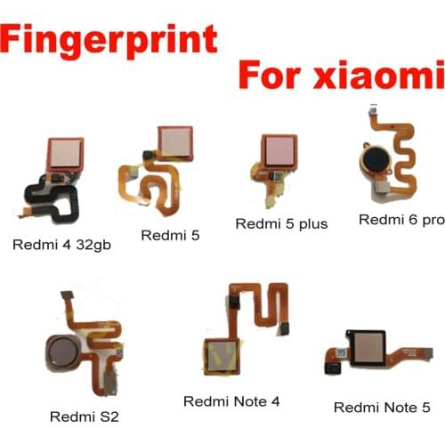 Home Button Fingerprint For Xiaomi Redmi 4 5 5plus Note4 note5 6pro Menu Return Key Recognition Sensor Flex Ribbon Cable Note4X