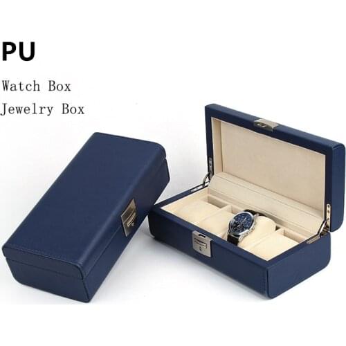 Top Quality Watch Storage Box Case New Round Corner PU Watch Display Box With Pillow And Lock Fashion Jewelry Gift Boxes A049