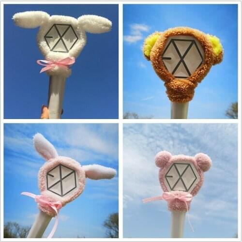 Kpop EXO Cute Cartoon Lightstick Headband Beakhyun Chanyeol Plush Head Cover