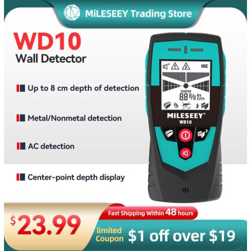 Mileseey Multifunction Wall Detector with Large Area Sensor Metal Detector Handheld Stud Finder Wall Scanner Wire Detector