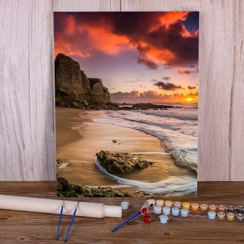 Landscape Sunset Painting By Numbers Kit Oil Paints 40*50 Painting On Canvas Decorative Paintings Adults Wall Art Handicraft