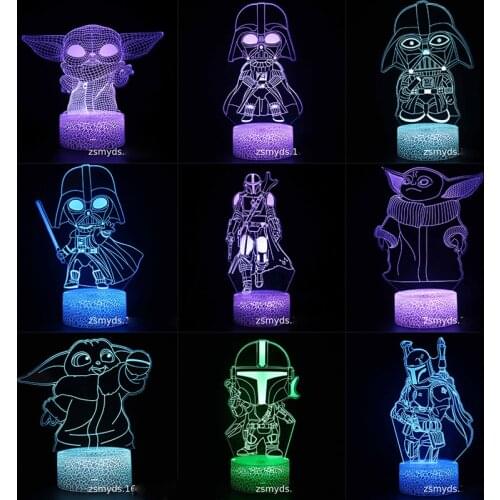 Hasbro Star Wars 3D table lamp creative gift light ornaments childrens toys 3/7/16 color touch LED night light birthday gift