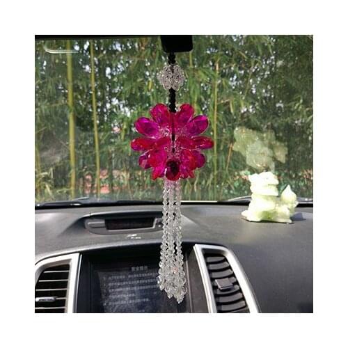 New 35*6.5CM Crystal Car Pendant High-end Ladies Car Accessories Charm Pendant Rearview Mirror Car Hanging