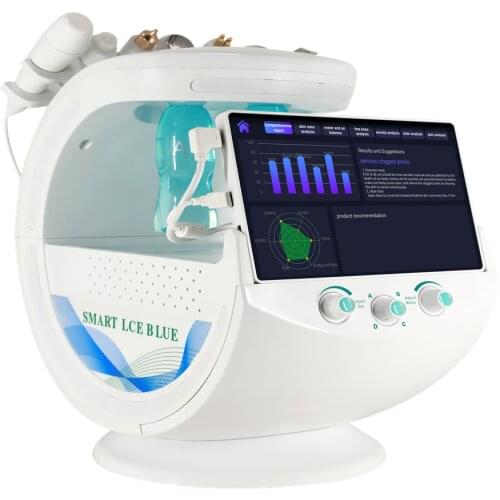 Ice Blue Multi-function Hydro Microdermabrasion Facial Machine with skin detection / custom beauty program