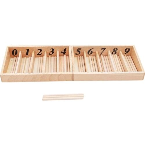Montessori Educational Wooden Toys For Children Spindle Box With 45 Spindles Mathematics Learning and Spindle Rod Family Version