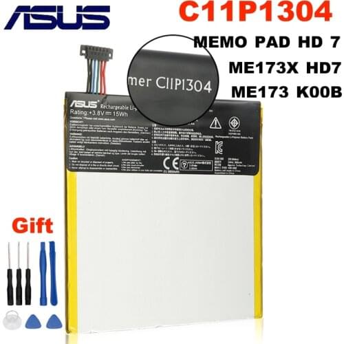 100% ASUS C11P1304 Original Replacement Tablet Battery For Asus MEMO PAD HD 7 ME173X HD7 ME173 K00B K00U ME180A K00L 3950mAh