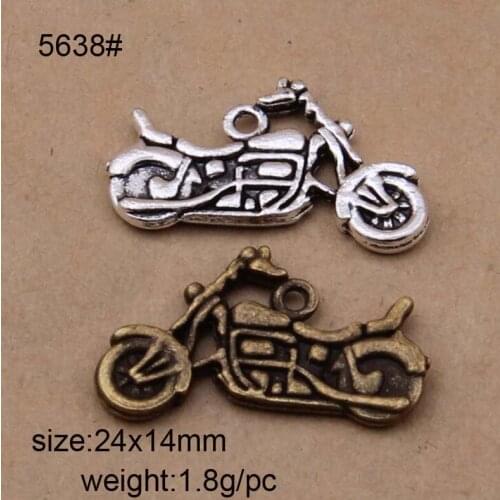 25PCS Charms Motorcycle Motor 24*14mm Antique Pendant Fit Vintage Tibetan Silver DIY For Bracelet Necklace