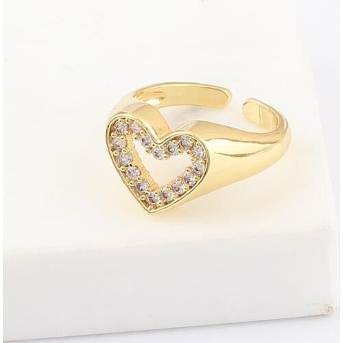 Hollow Female Heart Shaped Simple Rings For Women Girl Plain Daily Anniversary Gift For Friends Hot Selling Dropshipping